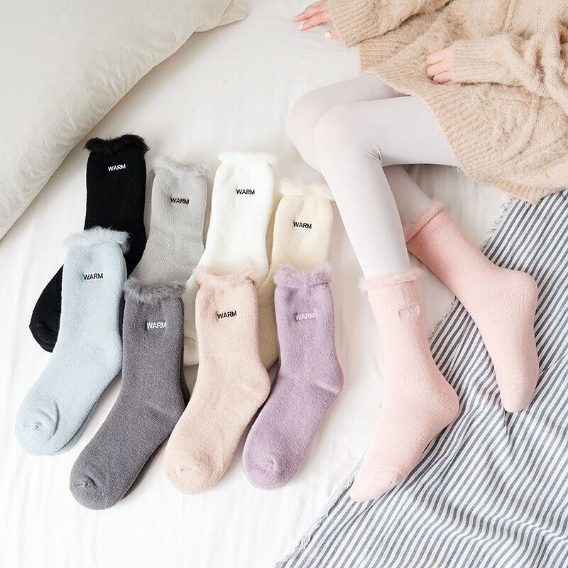 wholesale+custom embroidery letter thick warm winter socks