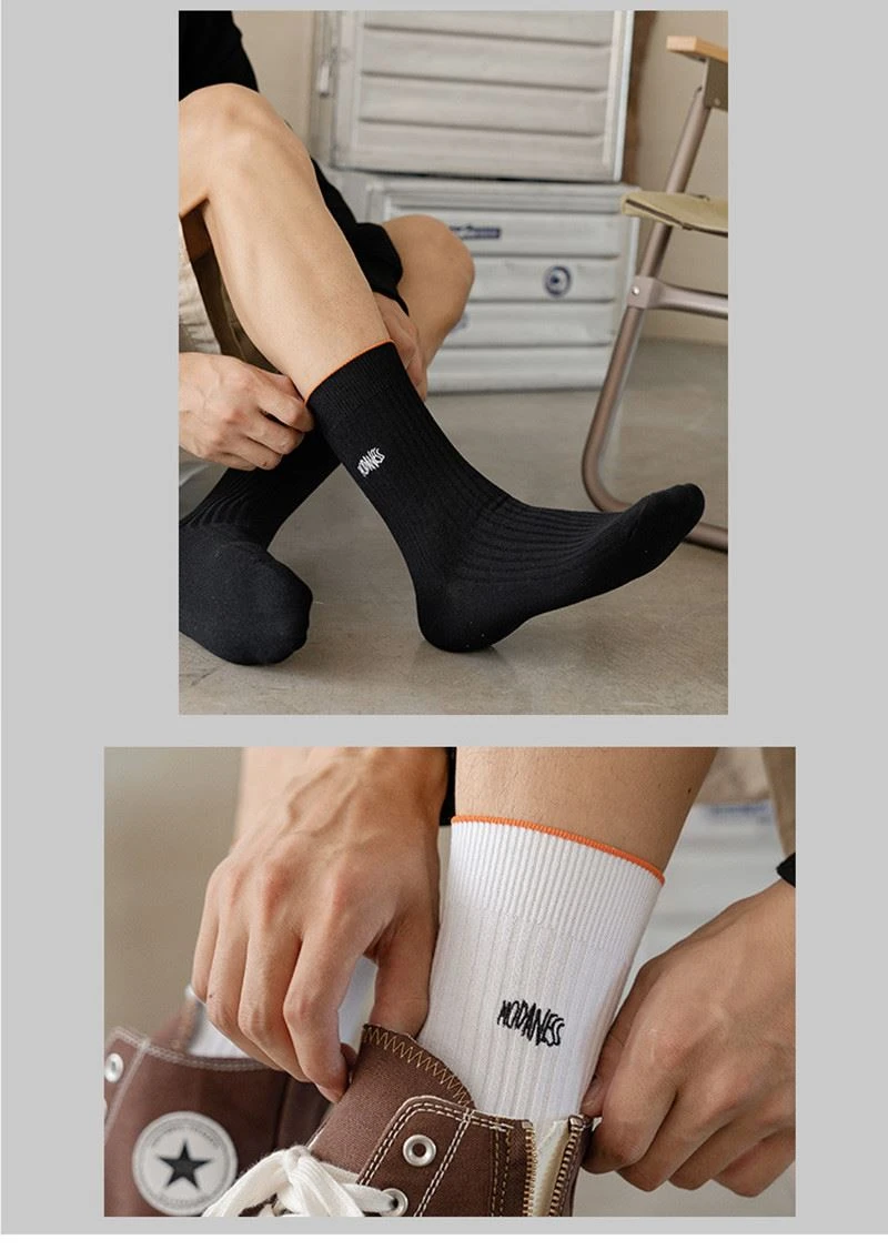 discount+custom socks embroidered men's classic crew socks