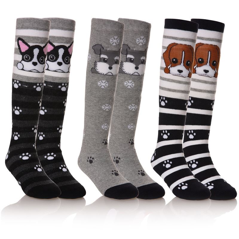 kids high knee girl socks with animals (1)