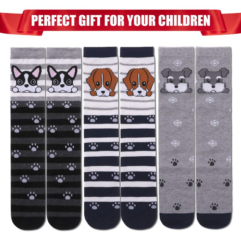 kids high knee girl socks with animals (4)
