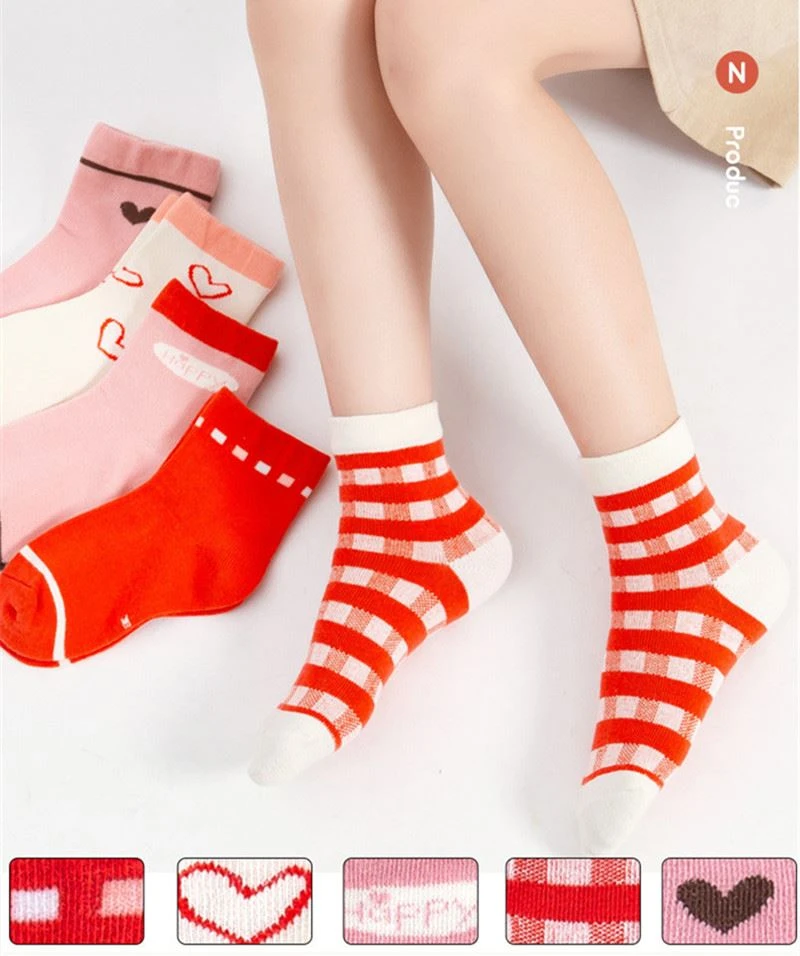 wholesale+high quality cotton jacquard cute pattern kids tube socks