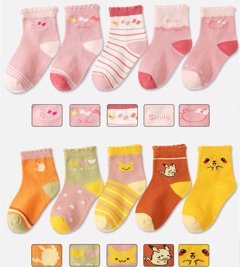high quality cotton jacquard cute pattern kids tube socks+made in china_