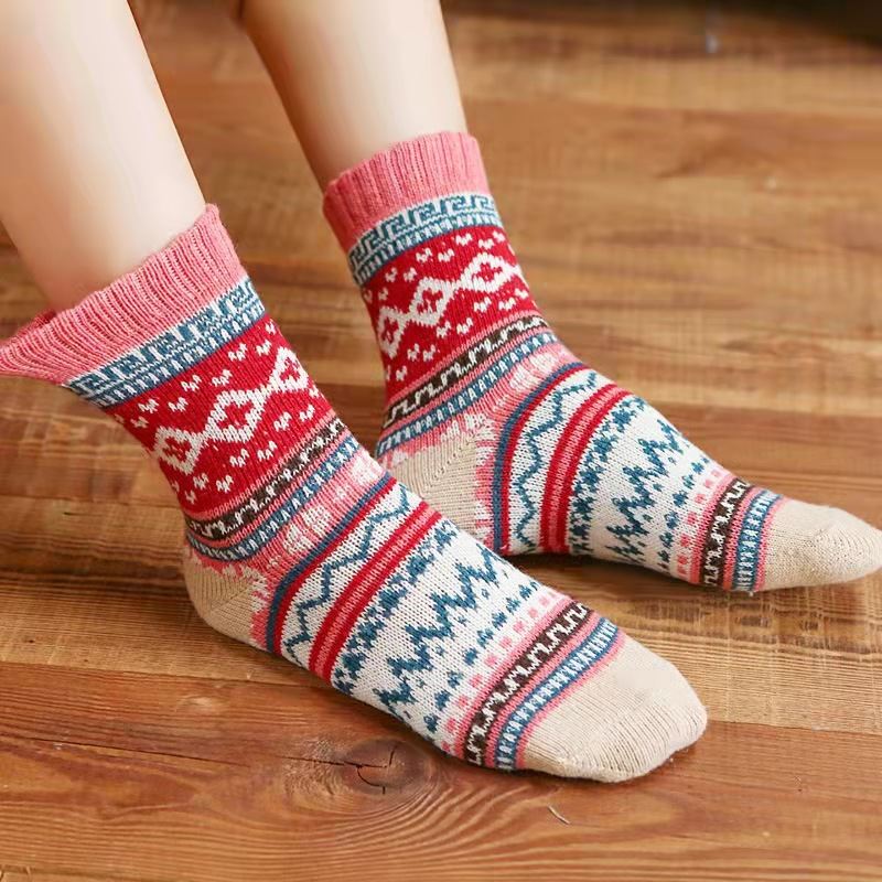 buy discount+Custom knit jacquard wool warm cute socks padded socks