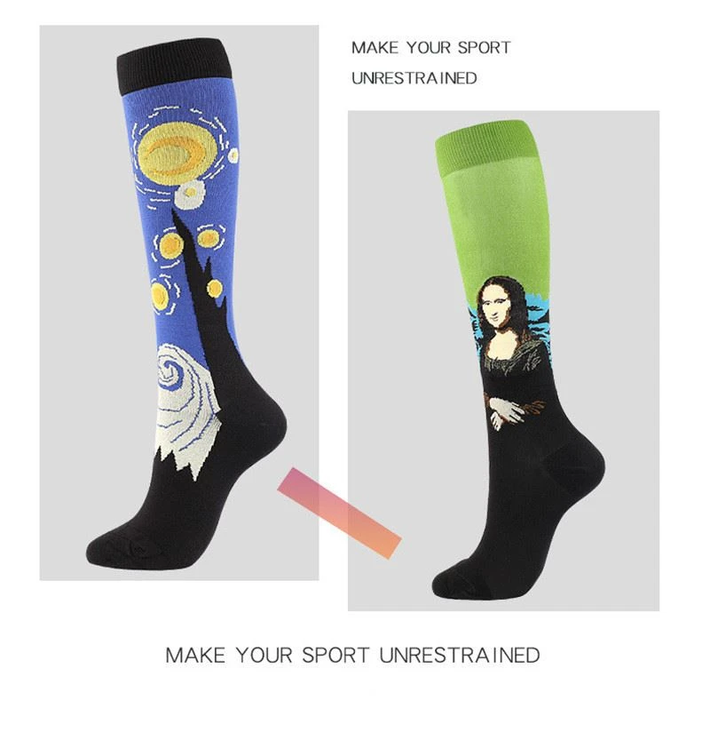 sublimation printed logo compression socks free samples