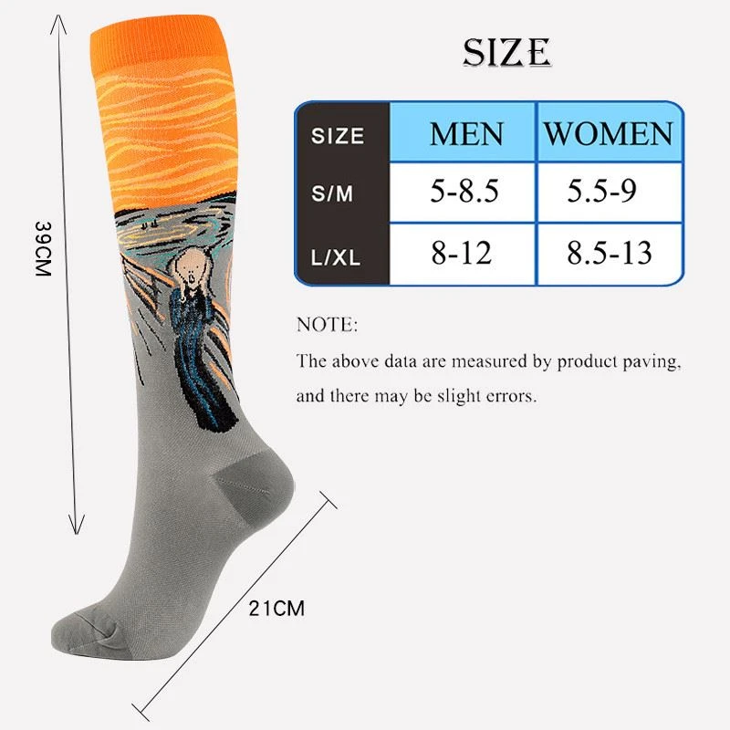 sublimation printed logo compression socks size
