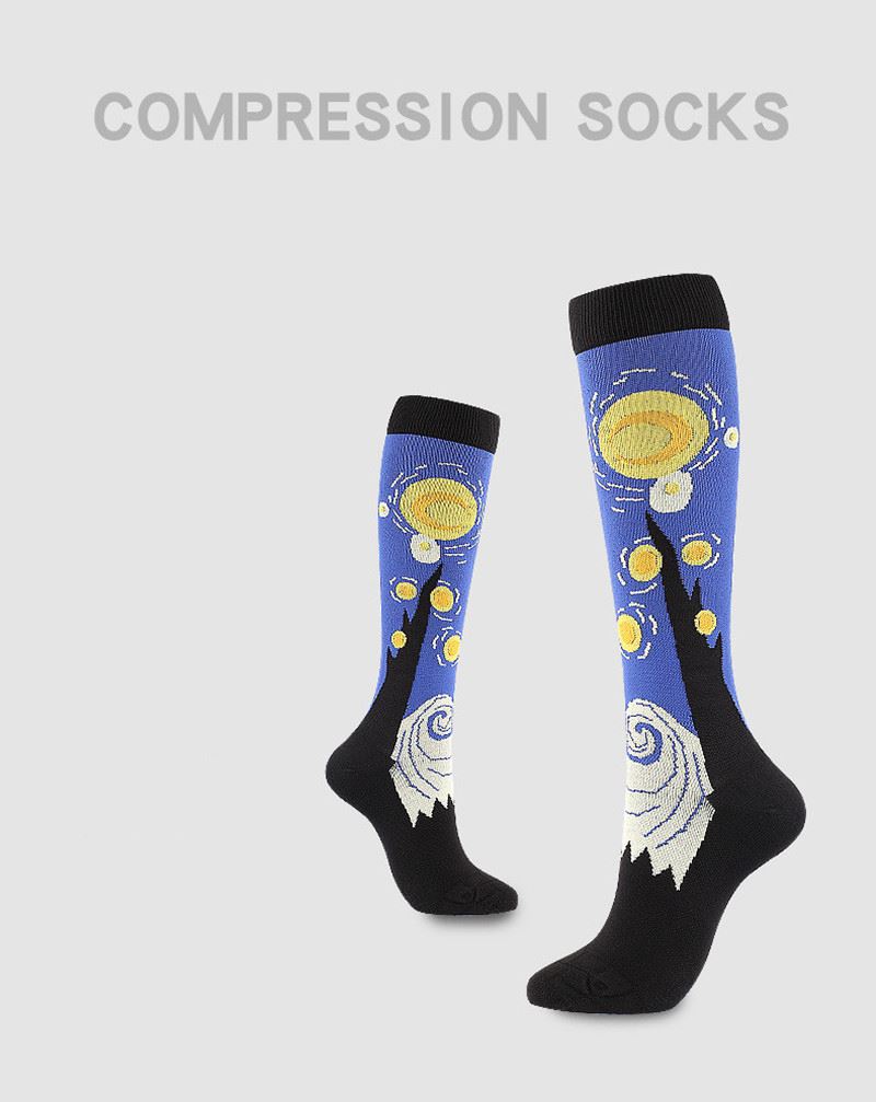 sublimation printed logo compression socks function