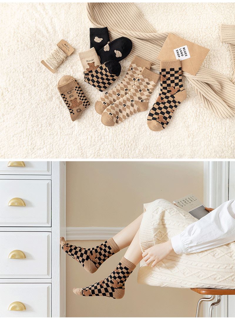 china+Winter Thick soft cotton fashion design jacquard socks+factory