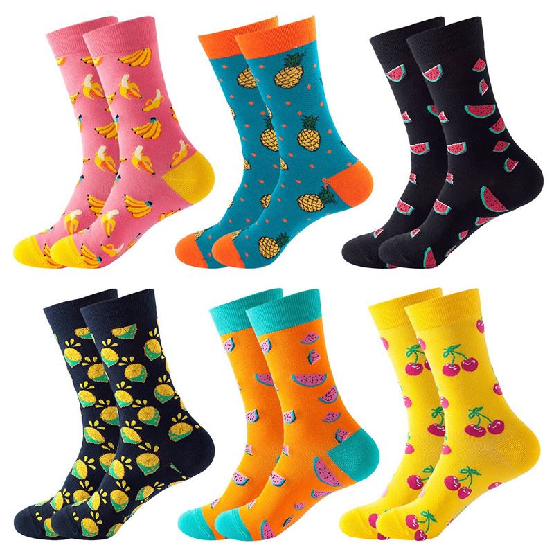 Men's Fruit Jacquard Crew Cotton Socks