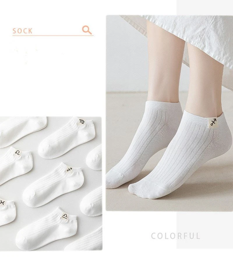 buy discount+girls striped Sewing label constellation socks
