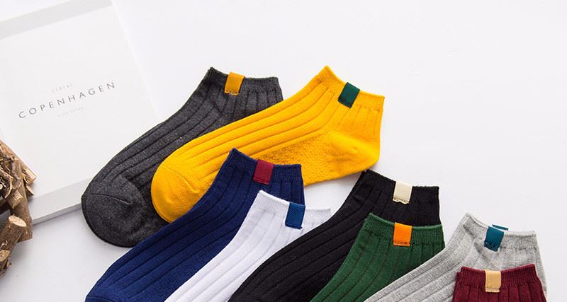 business classic men's printed Sewing label socks+free sample