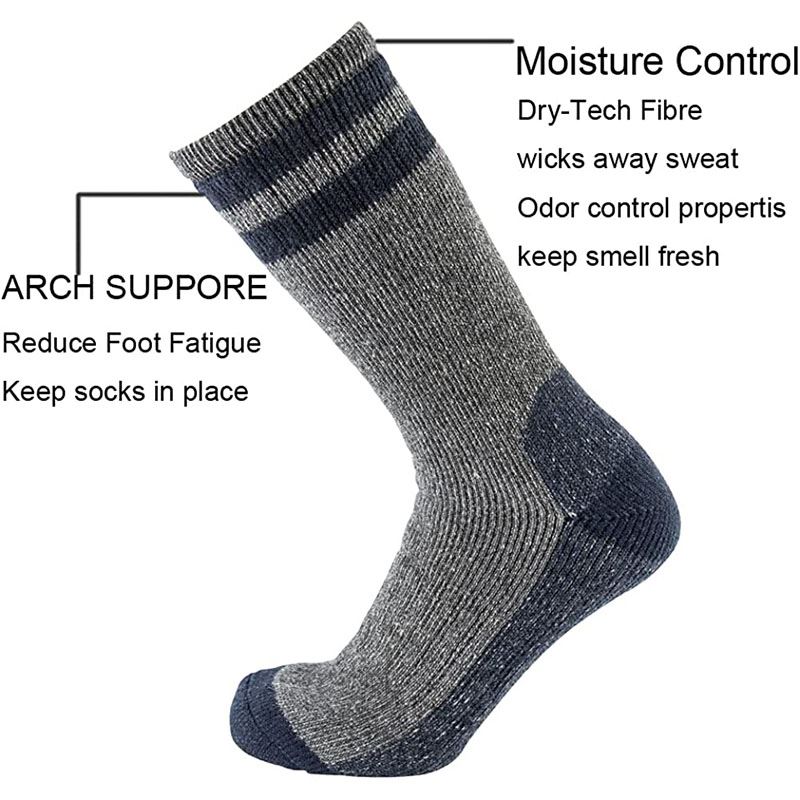 Wholesale Thick OEM knit Moisture Wicking Control Wool Socks Merino (5)