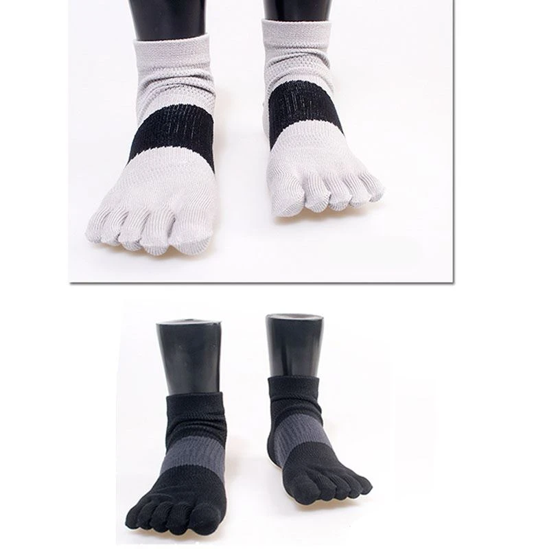Custom Knitted Multicolor Athletic Five Finger Toe Socks For Running (3)