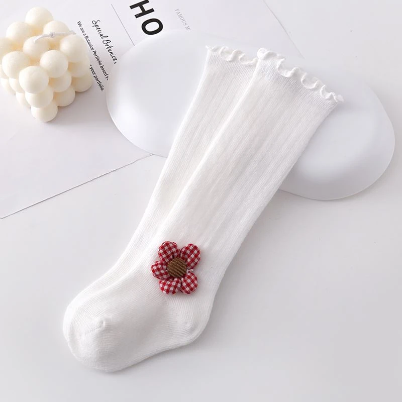 cheap+Children's ruffled flowers kid stockings thigh high socks