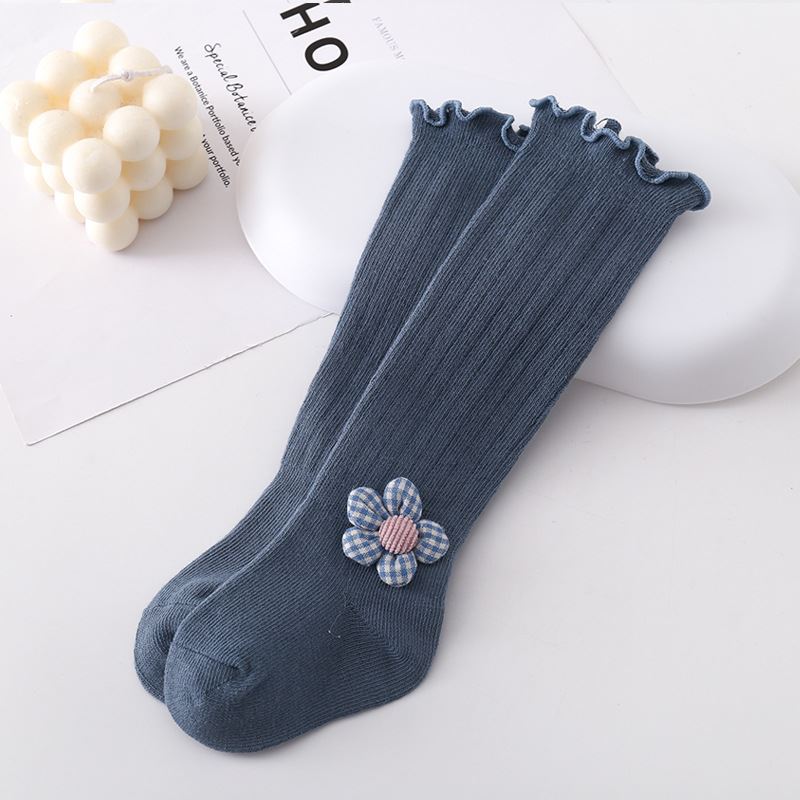 buy discount+Children's ruffled flowers kid stockings thigh high socks