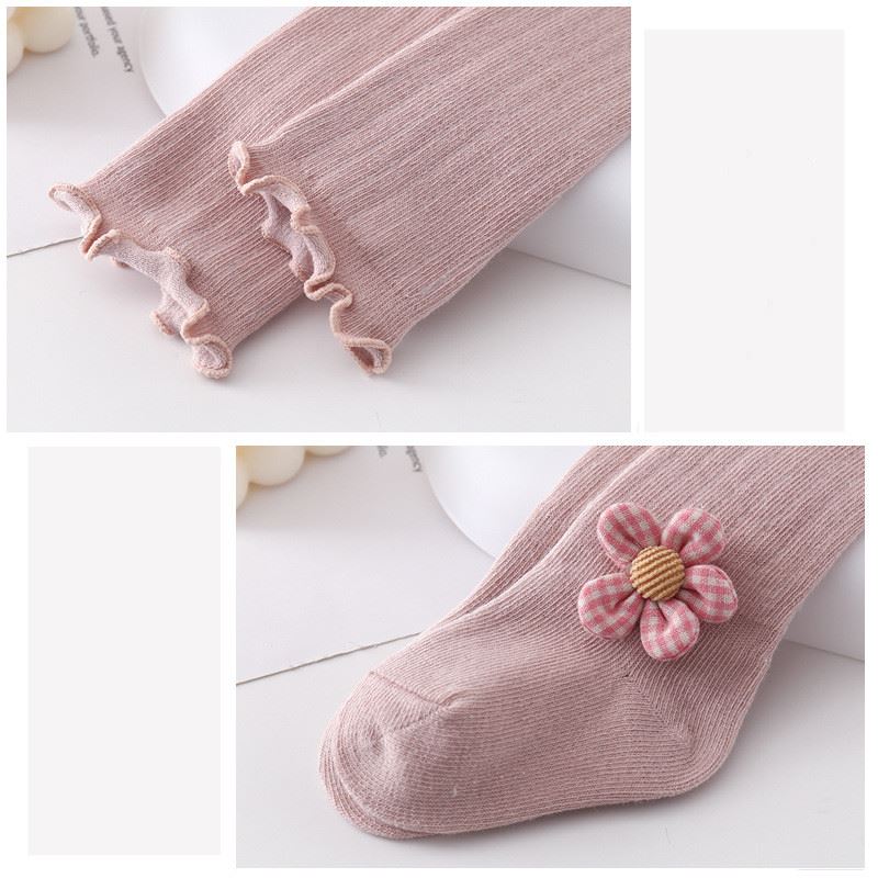 Children's ruffled flowers kid stockings thigh high socks +price