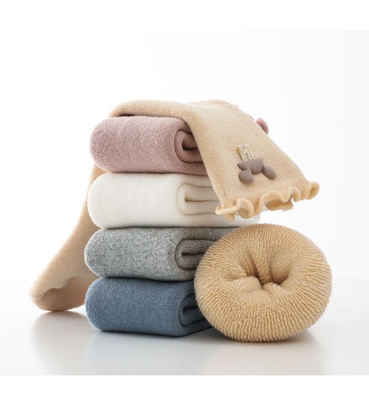 low price+autumn and winter thick plush loop kid stockings