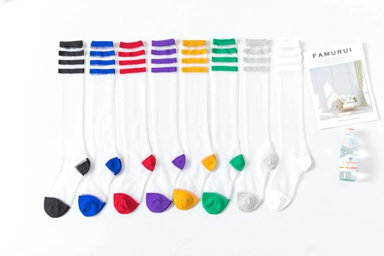 Thin Knee High Women Socks Cute Design