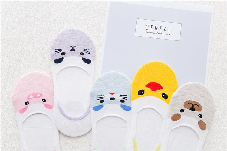 Ladies Pattern No Show Socks For Women