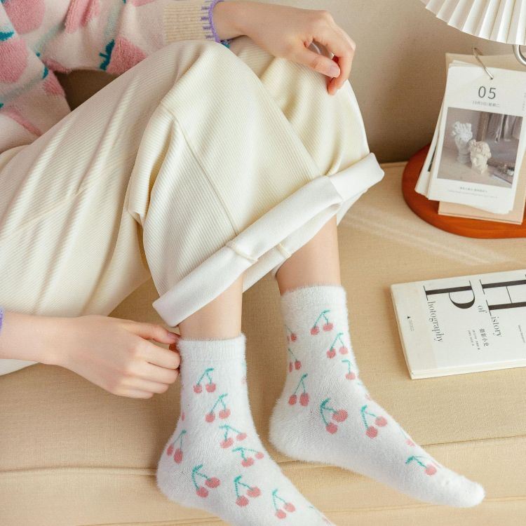 Womens Cute Fruit Fuzzy Socks