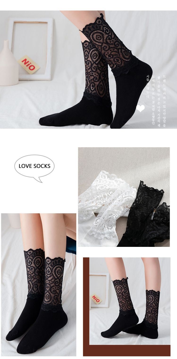 Lace Socks Women Black product-750-1524