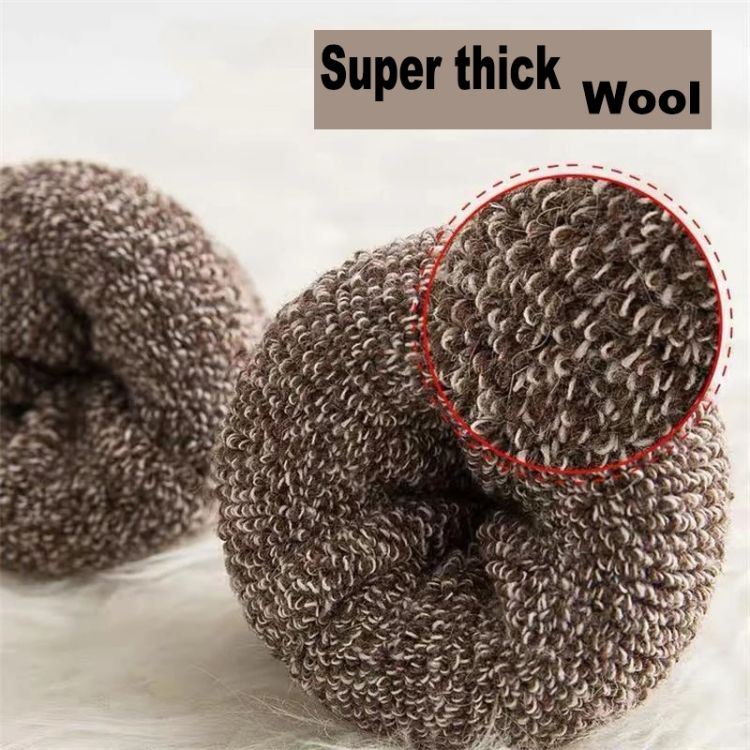 Thick Warm Ski Hiking Plain Wool Socks+made in China