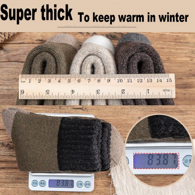 Thick Warm Ski Hiking Plain Wool Socks+manufacturers