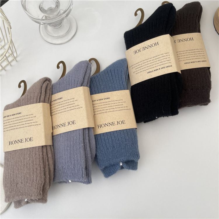 Solid color wool socks price(1)