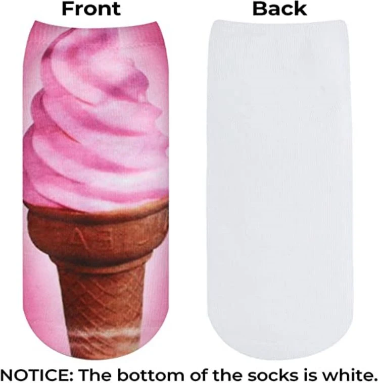 China icecream 3d sublimation printed socks manufactures 03