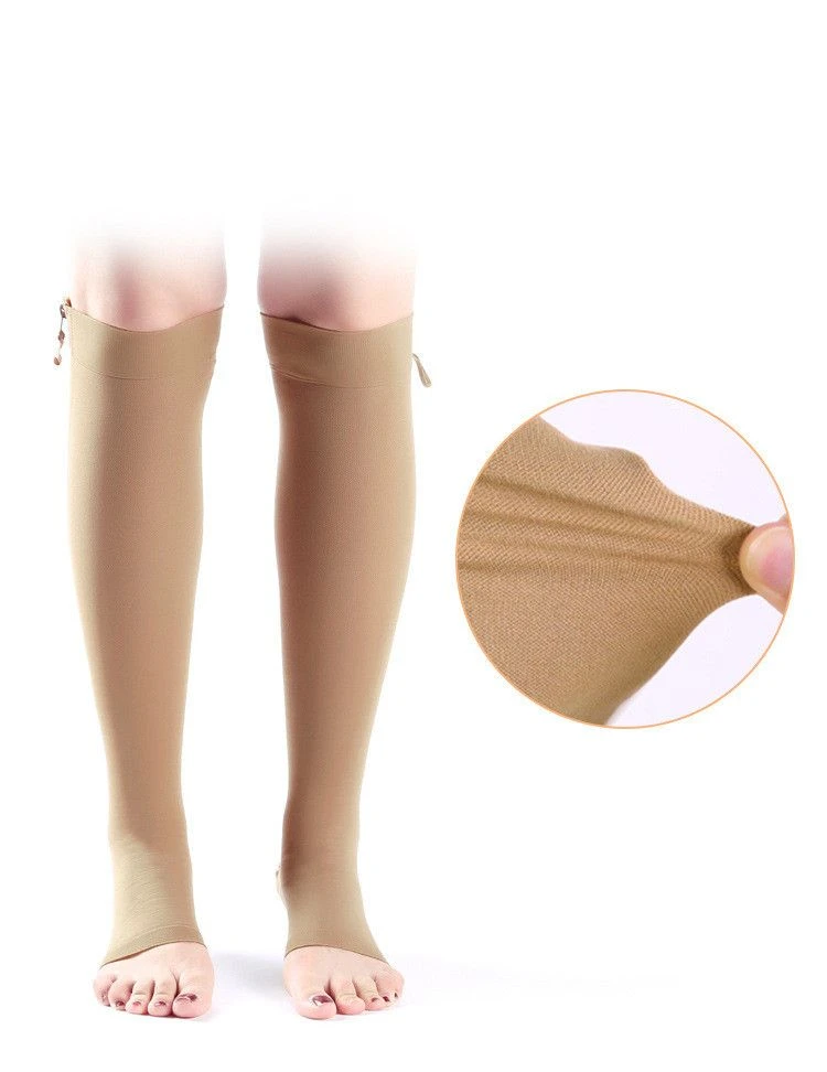 Zipper no toe varicose vein compression socks made in China