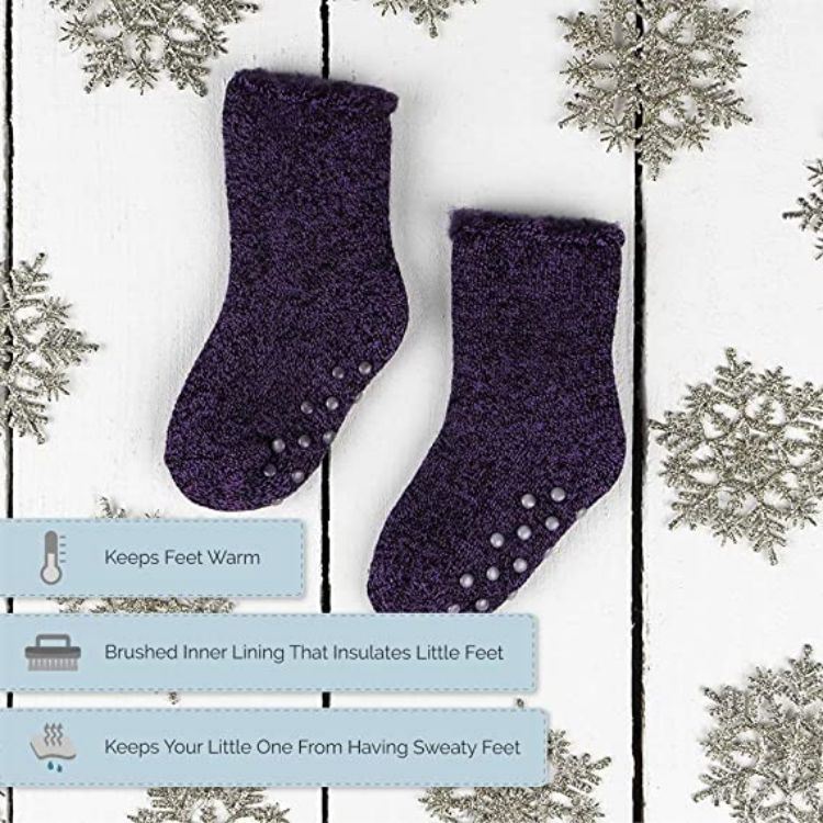 socks crew purple pink thermal socks +price