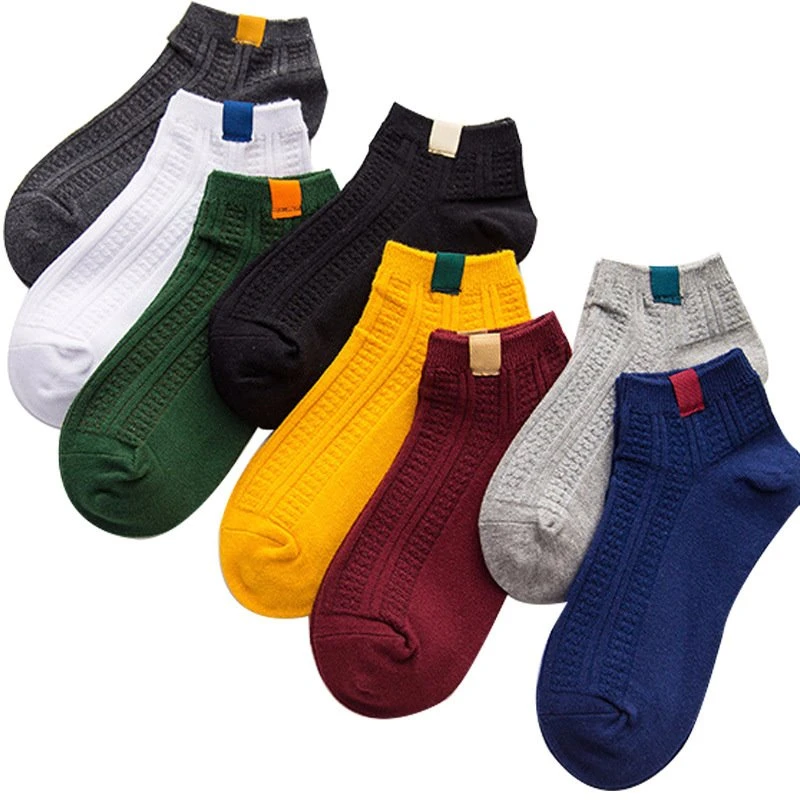 Business Classic Men's Printed Sewing Label Socks