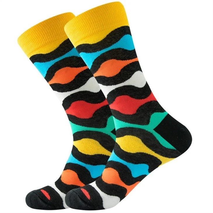 Colorful jacquard men funny socks in stock