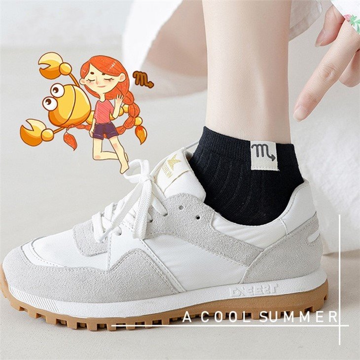 china+girls striped Sewing label constellation socks