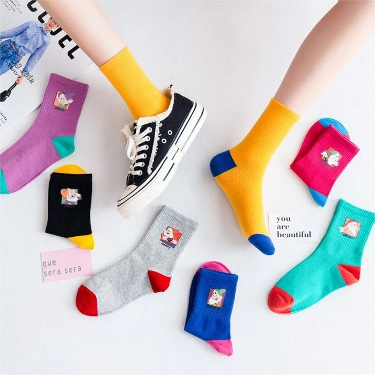 China Cotton Socks Printed Logo Customize Unisex
