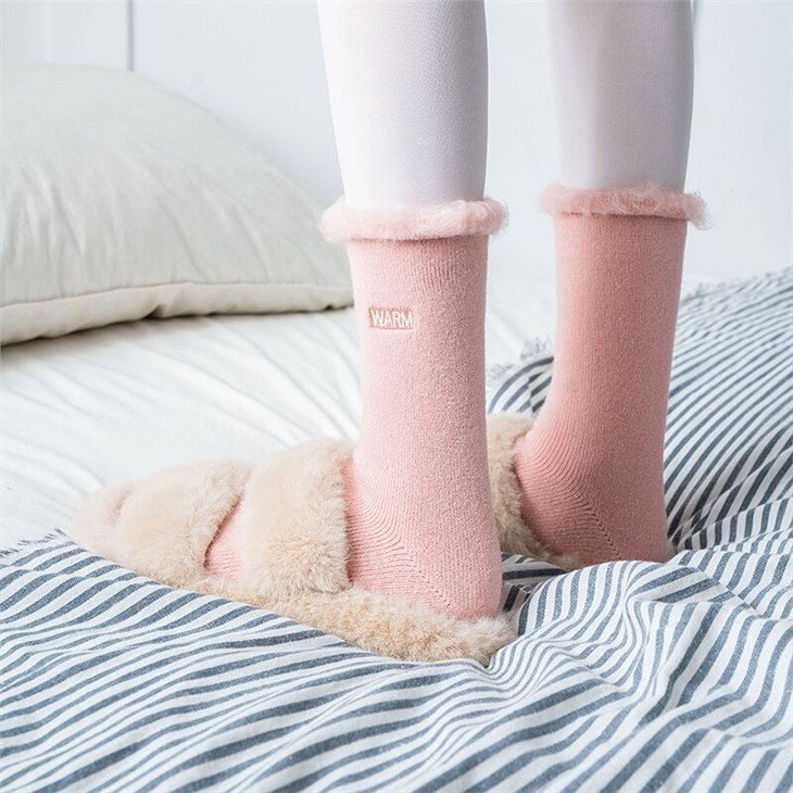 cheap+custom embroidery letter thick warm winter socks 3