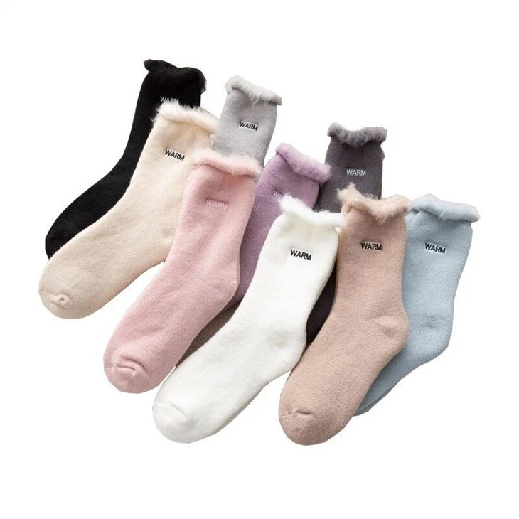 custom embroidery letter thick warm winter socks + in stock