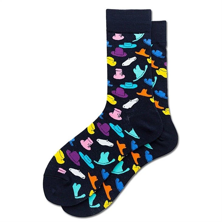 china+custom logo street jacquard happy socks men colorful