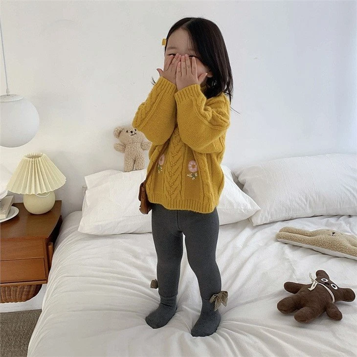 girls bow anti slip for kid pantyhose+made in china