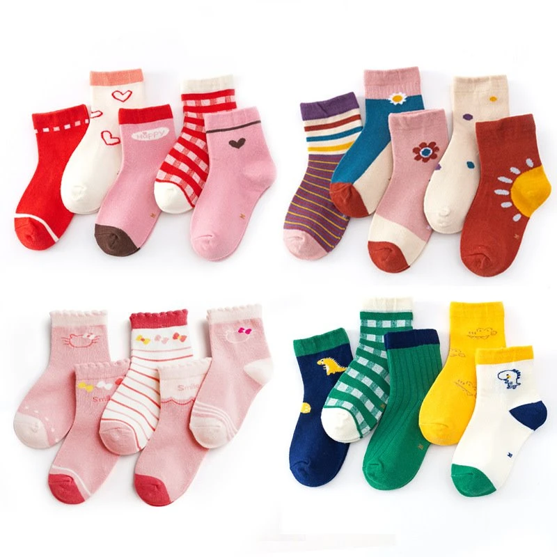 Cotton Jacquard Cute Pattern Kids Tube Socks