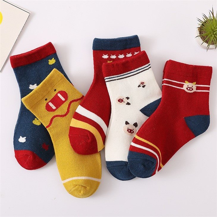 china+high quality cotton jacquard cute pattern kids tube socks