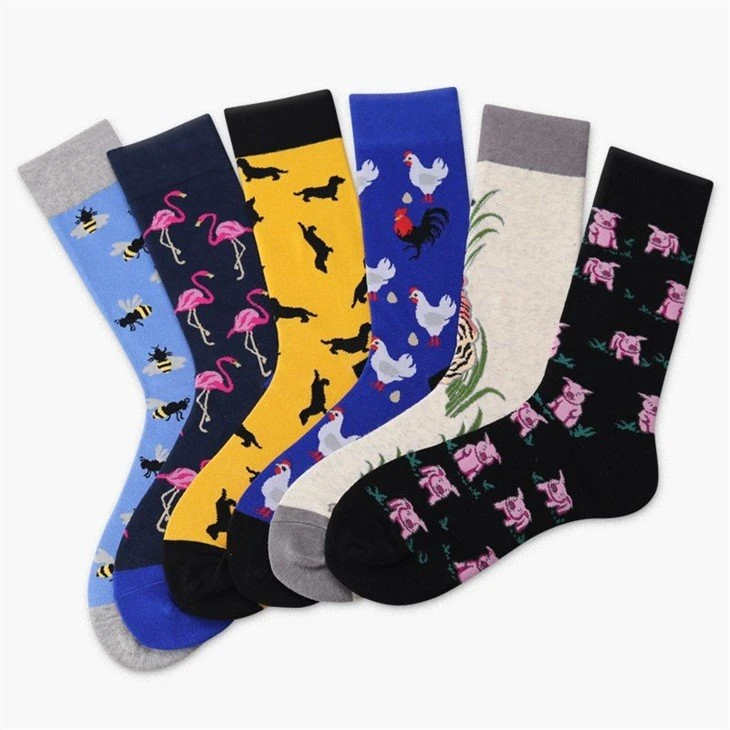 China+jacquard happy crazy fashion socks+supplis
