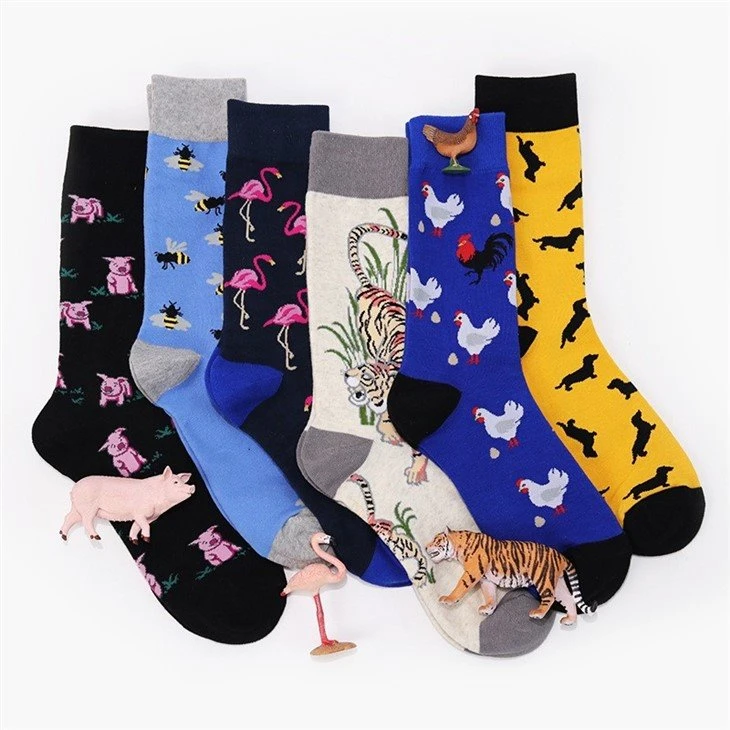 jacquard happy crazy fashion socks+manufactures