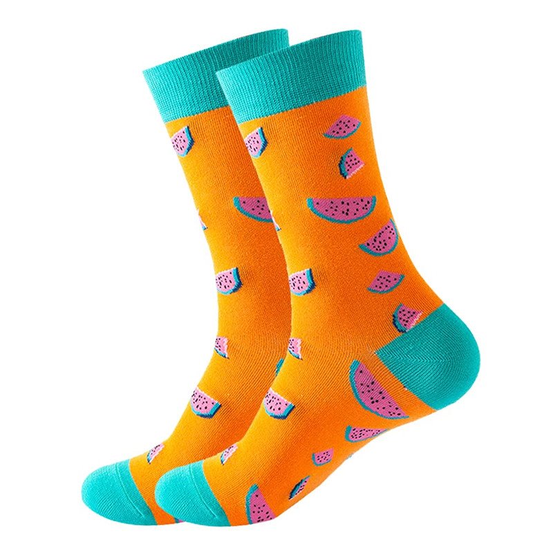 Men's Fruit Jacquard Crew Cotton Socks