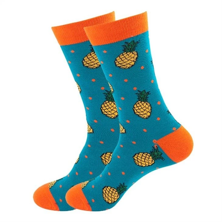 Partial Sublimation Printing Men Cotton Crew Socks