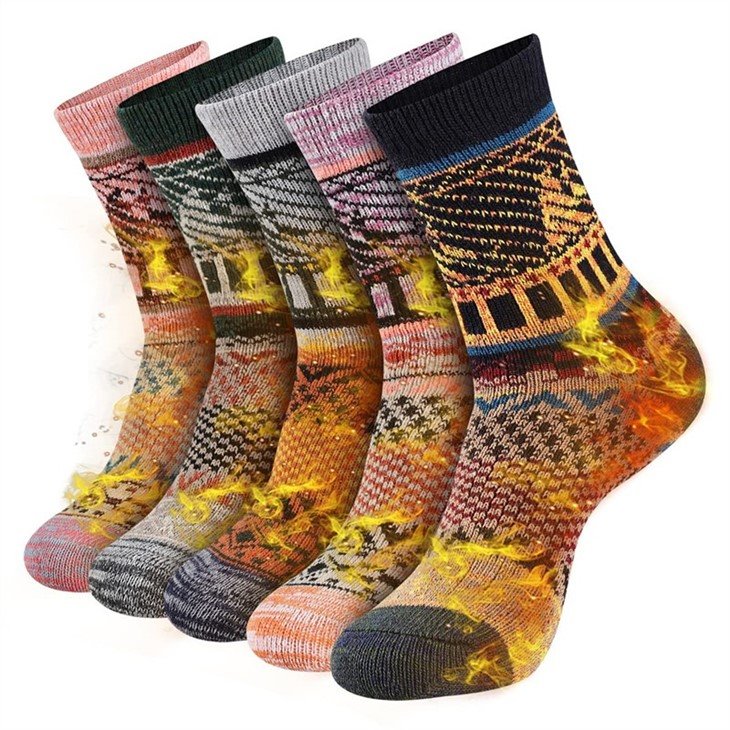Men's Thick Wool Cotton Socks In Autumn Winter