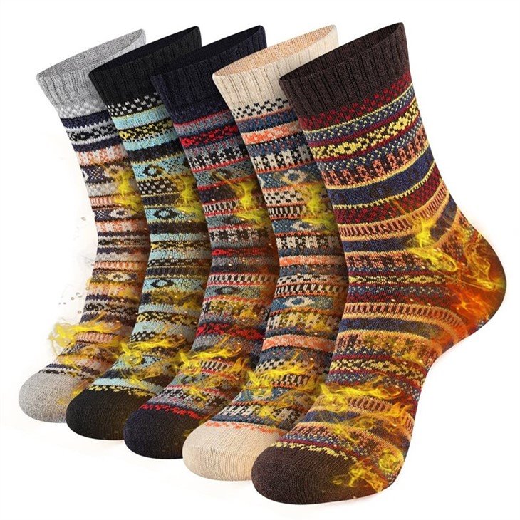 Solid Color Men's Wool Socks