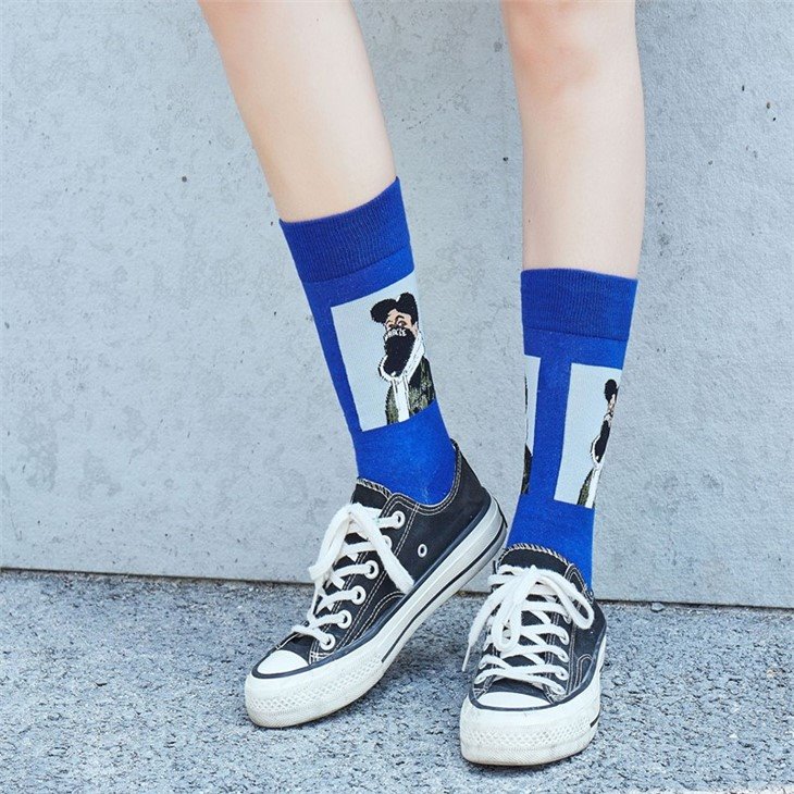 China New Printed Socks Custom Logo For Men And Women