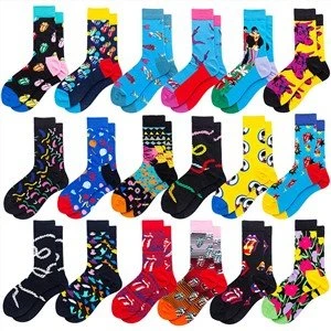 Custom Logo Street Jacquard Happy Socks Men Colorful