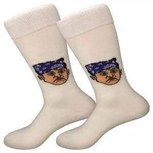 Jacquard Logo Men's White Breathable Socks