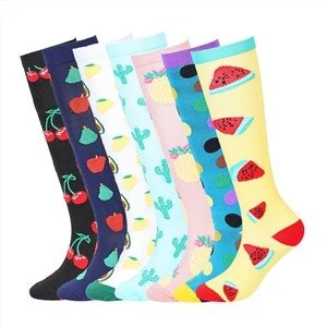 Prevent Varicose Veins Compression Socks Fruit Pattern Ladies